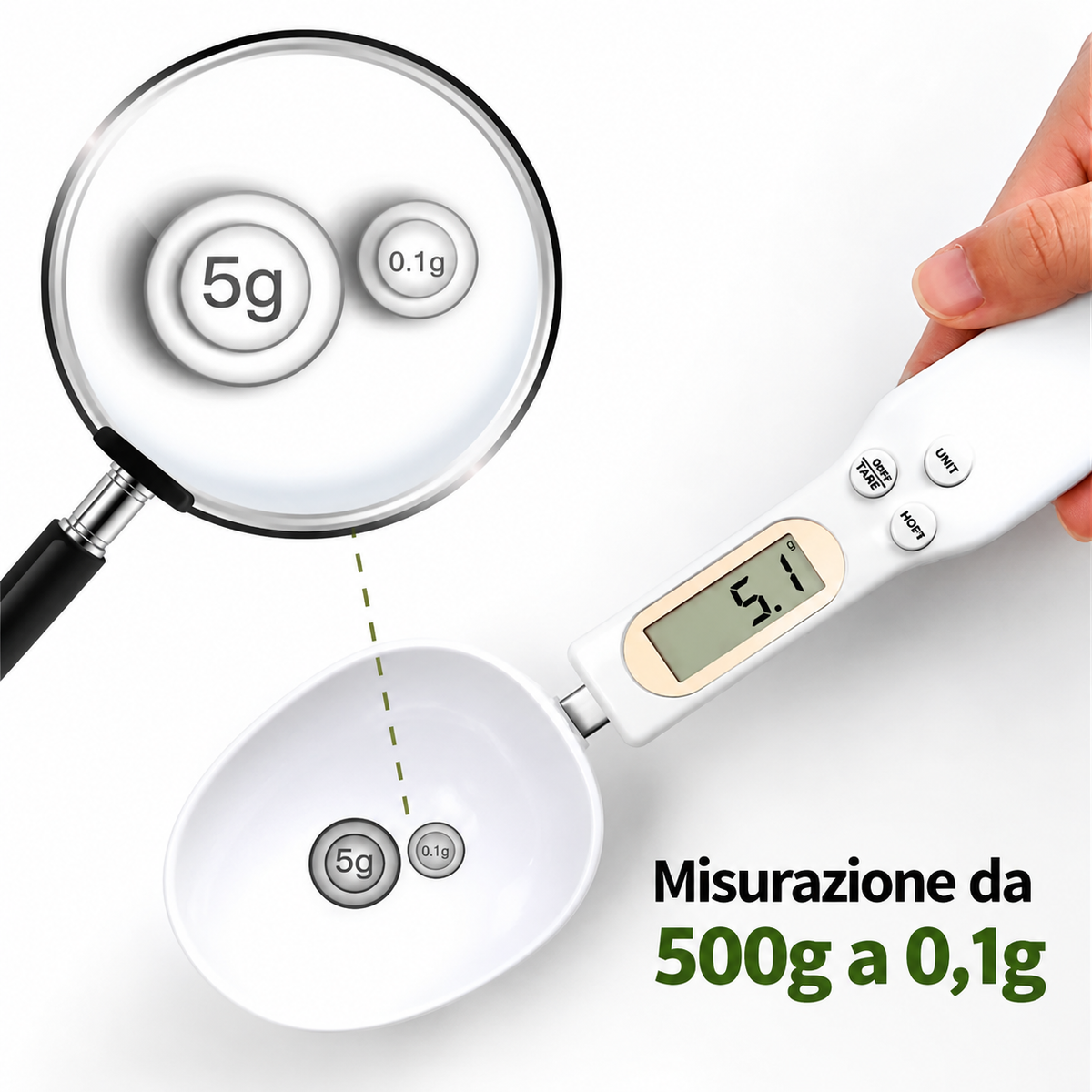 Bilancia a Cucchiaio da Cucina Digitale